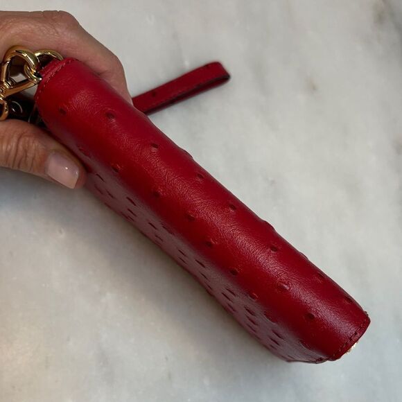 Michael Kors Ostrich Leather Full Zip Wristlet Clutch Wallet NWOT - Picture 11 of 16